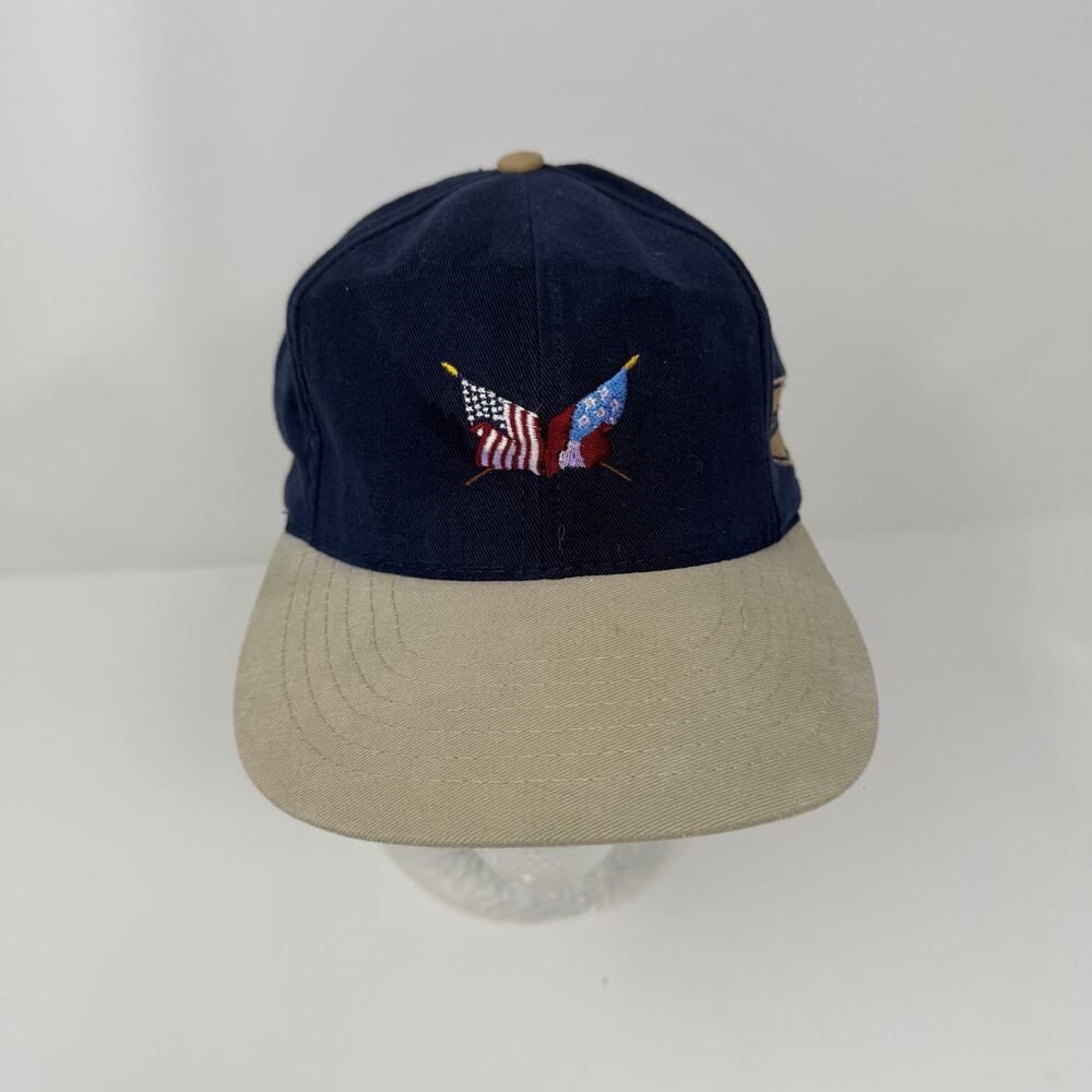 Vintage Sears USA Patriotic Flags Strapback Hat Cap